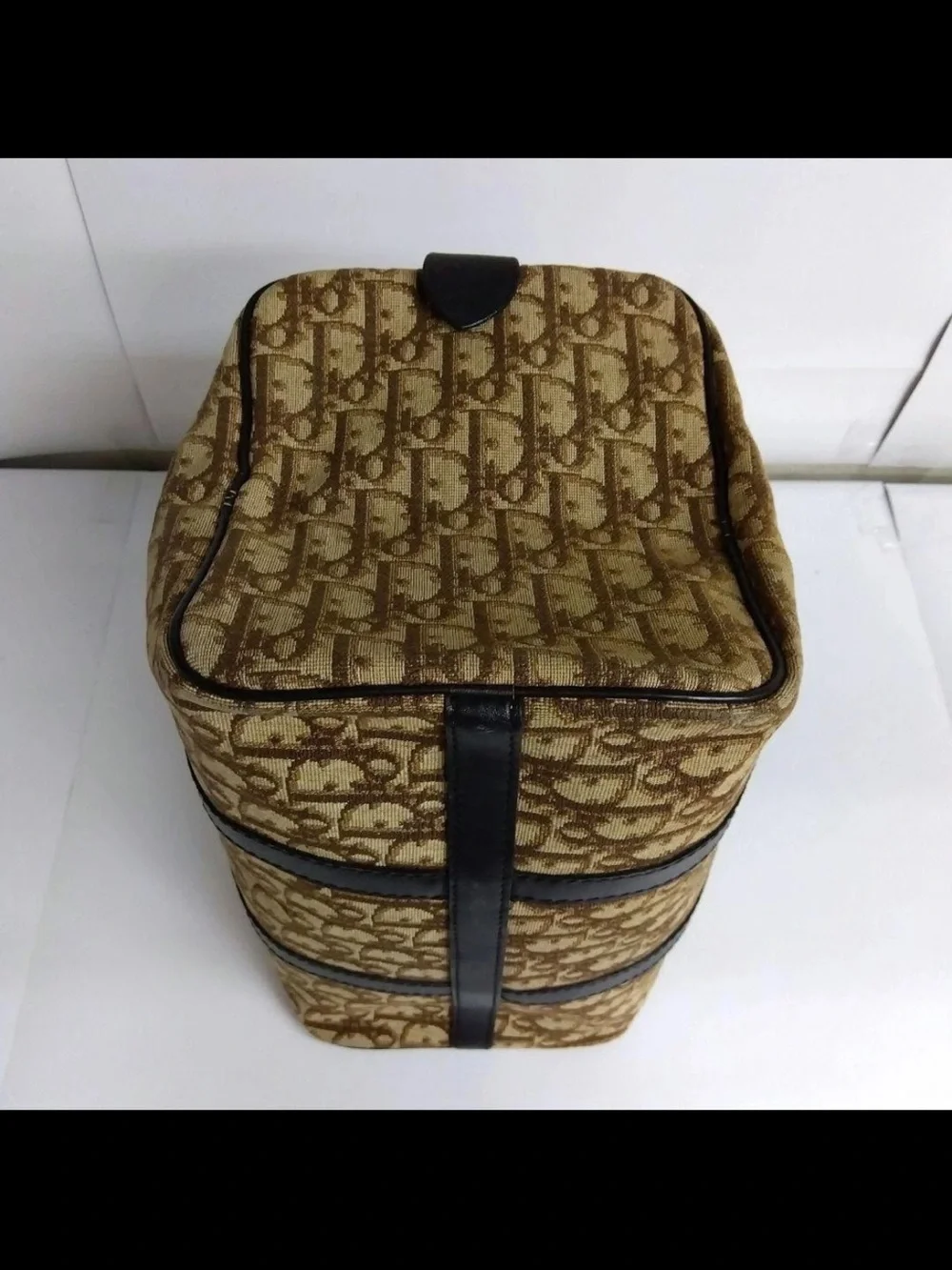 Dior Brown Monogram Canvas Duffel with Dark Brown Leather Trim